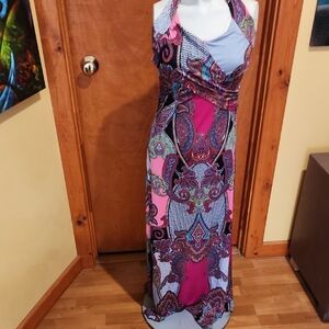 VENUS Vibrant Pink and Purple Maxi Dress